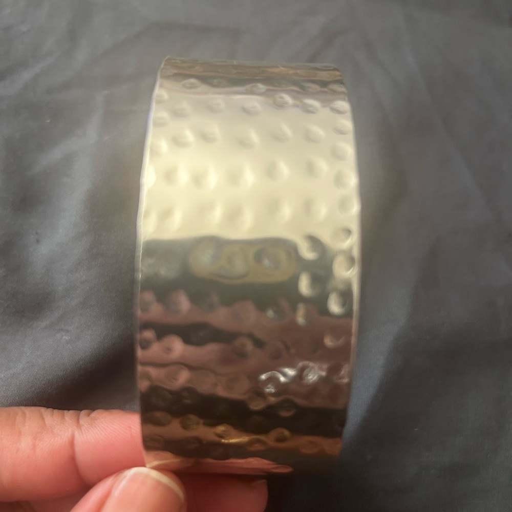 Hammered Sterling Silver adjustable cuff